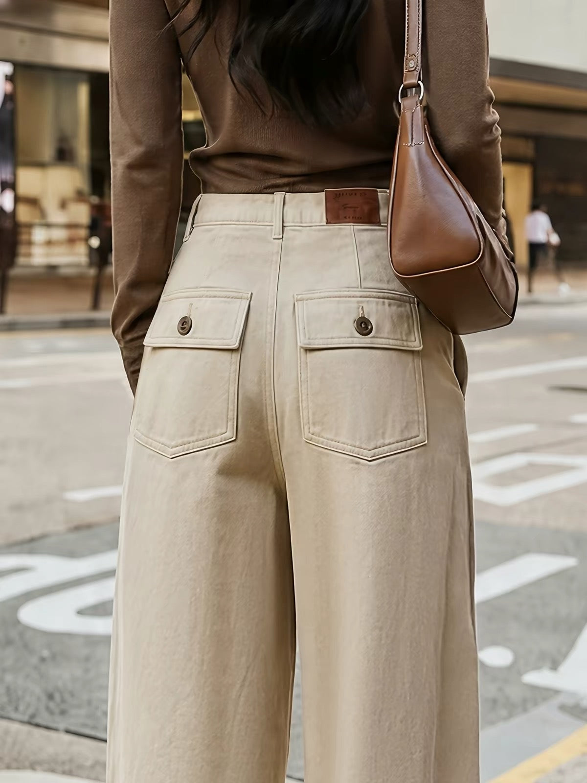 Women's High-Waisted Wide-Leg Cargo Jeans (New for Autumn 2026) – Slimming, Flattering, and Versatile Retro-Style Trousers
