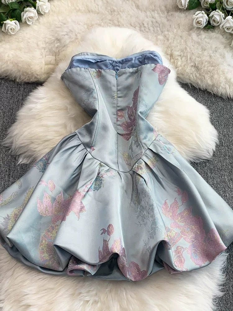 2025 Summer French Style Slim Fit Tuxedo Dress for Women, with Beaded Jacquard and a Courtly Style