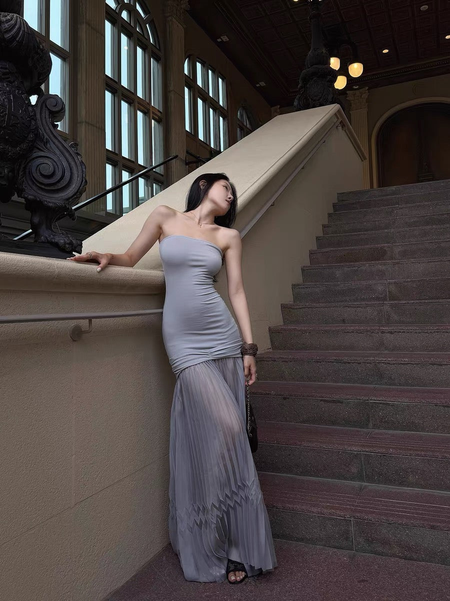 long grey strapless dress Norma Kamali Strapless Long Dress main image 0