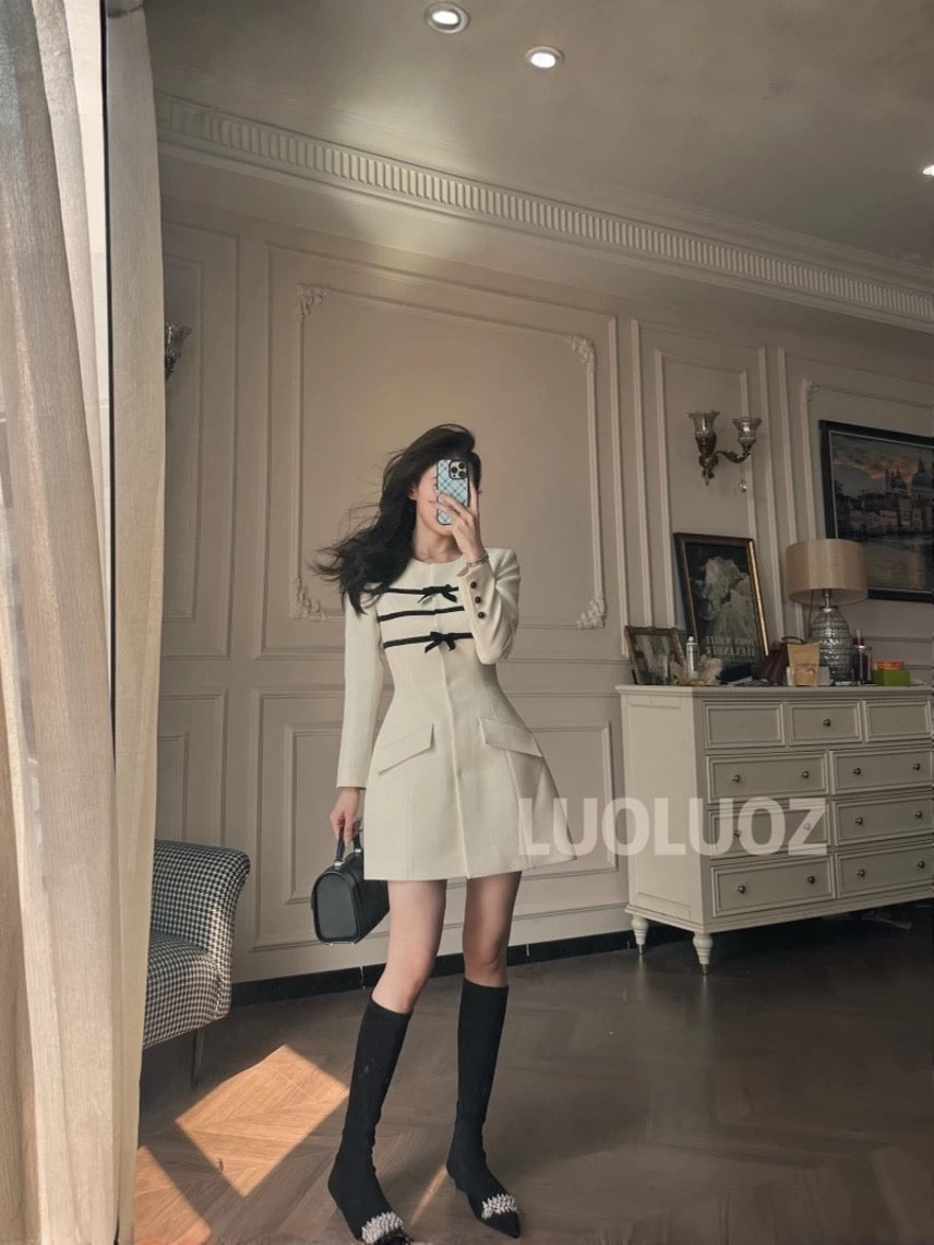 LUOLUOZ【Willow Breeze and Shadow】Extremely Slimming Short Goddess-Style Trench Coat + Shorts Two-Piece Set