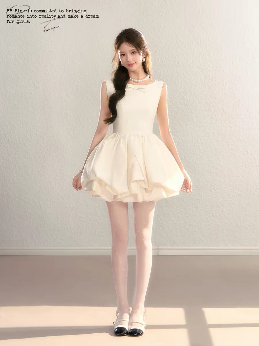 BB BLUE Original Design / Summer of Bubbles / Hepburn Sleeveless Floral Tulip Dress A-line Women's Spring/Summer