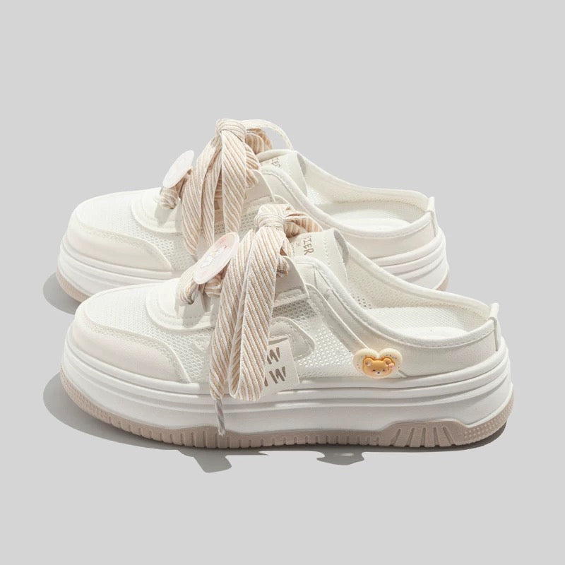 BEIER original niche Baotou half-slip sandals women's 2024 thick-soled summer all-match casual shoes one-leg sneakers