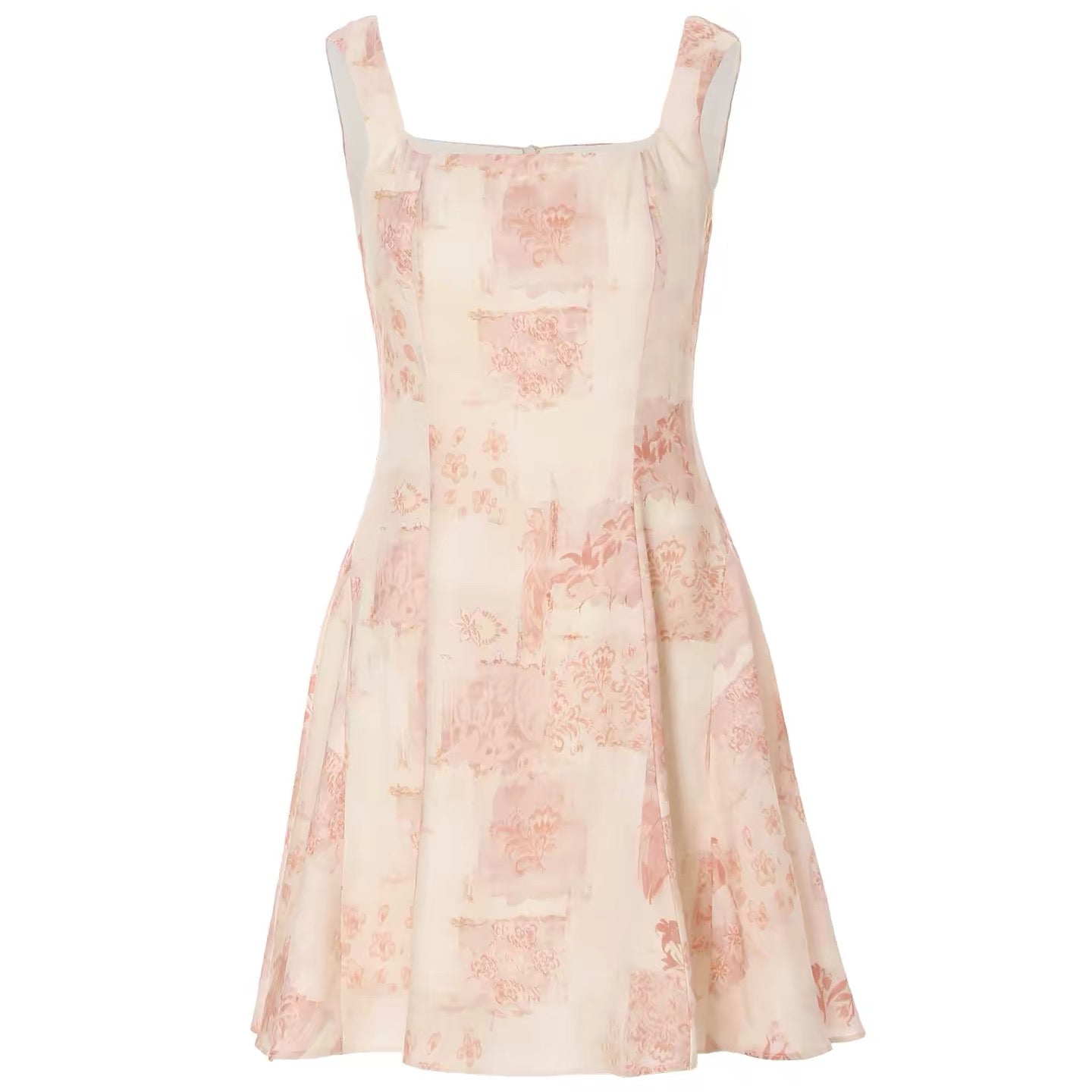 sincethen resort style high-waisted sundress French mini skirt short floral dress women's summer