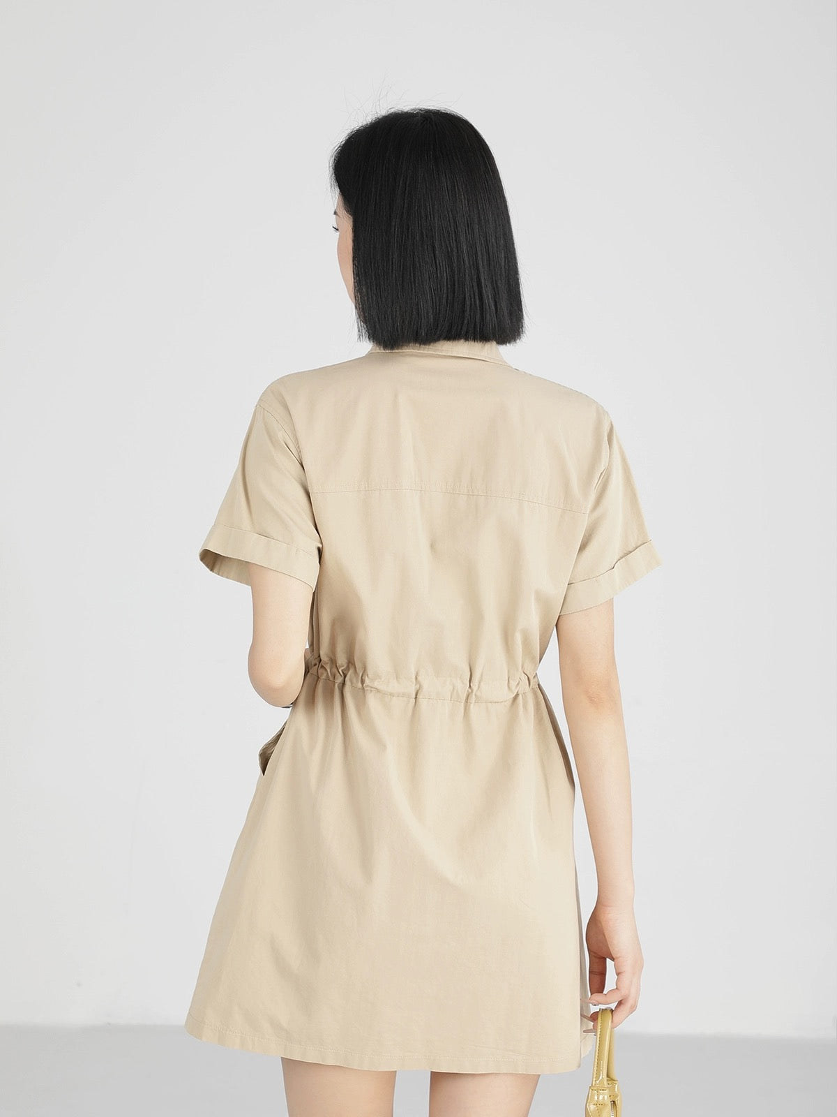 XinmonLee chic design casual shirt dress women's summer new style waist slimming short skirt