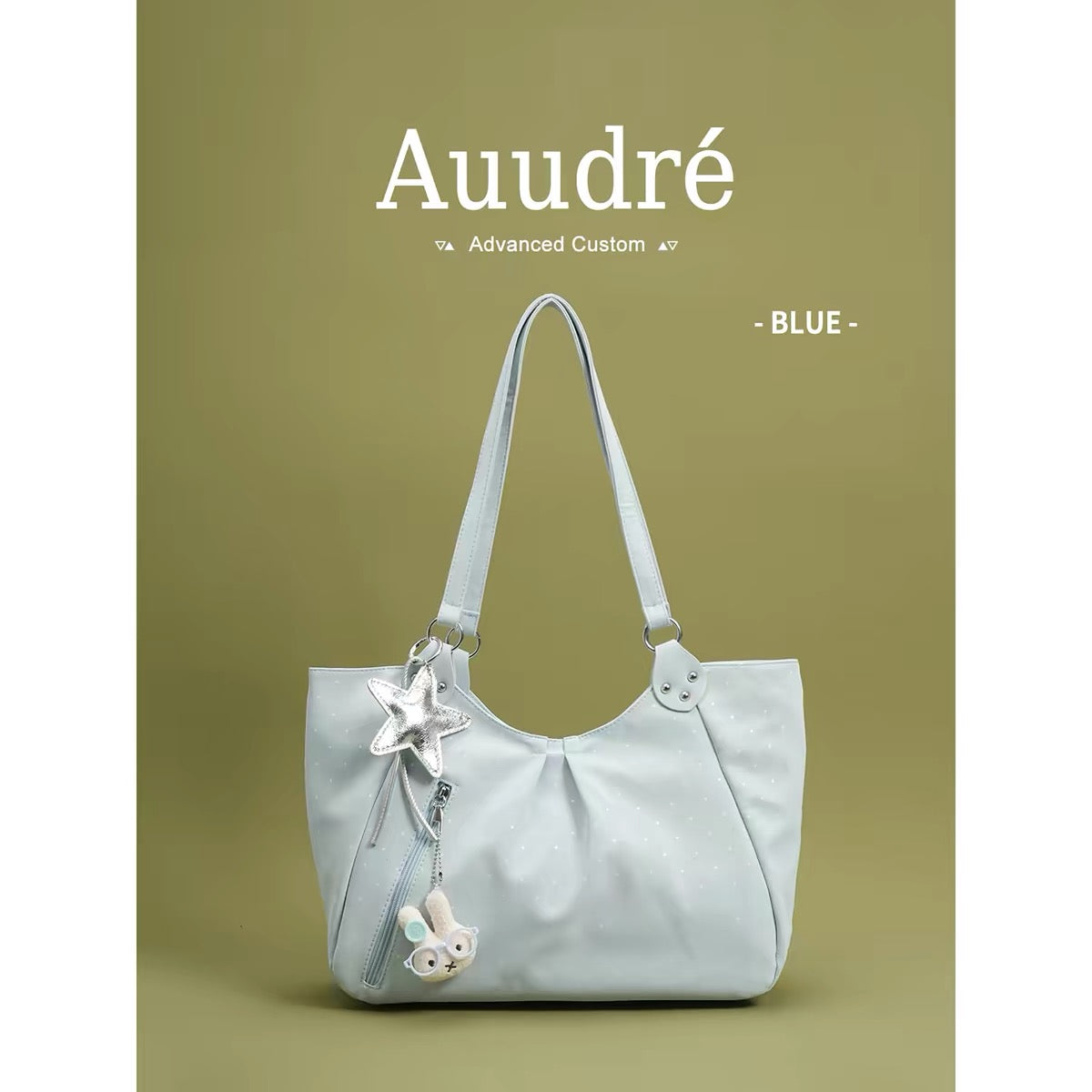 Auudre niche design polka dot shoulder bag/underarm bag for women, new summer 2026 style, large capacity commuter tote bag.