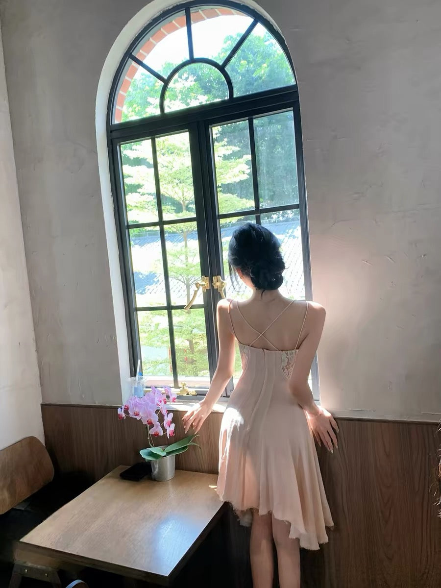 Ye Jia Nailah's "A Moment of Bloom" Extra Heavyweight Design! Silk-Patchwork Water-Soluble Lace Suspender Dress for Women