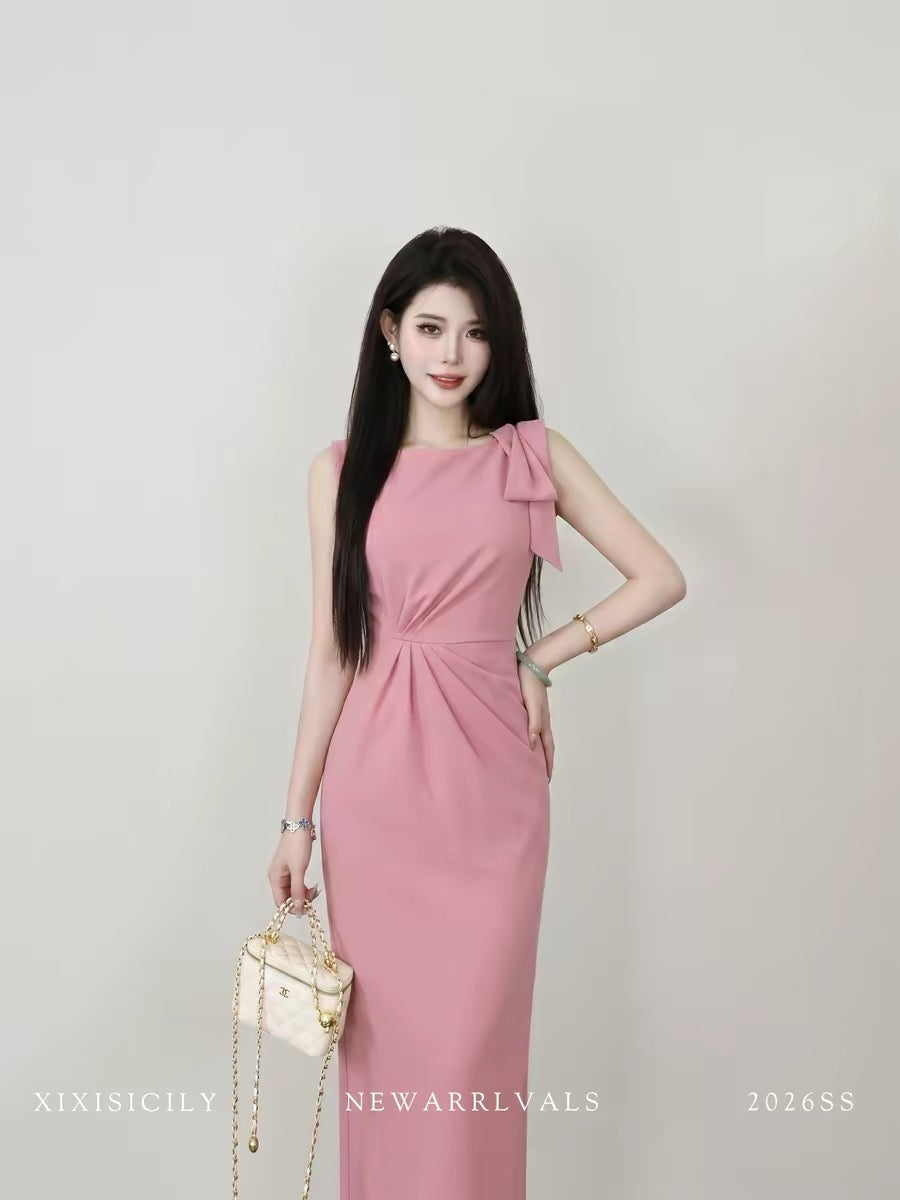 Sicily's elegant French-style sleeveless dress with a fitted waist, perfect for summer and working out.