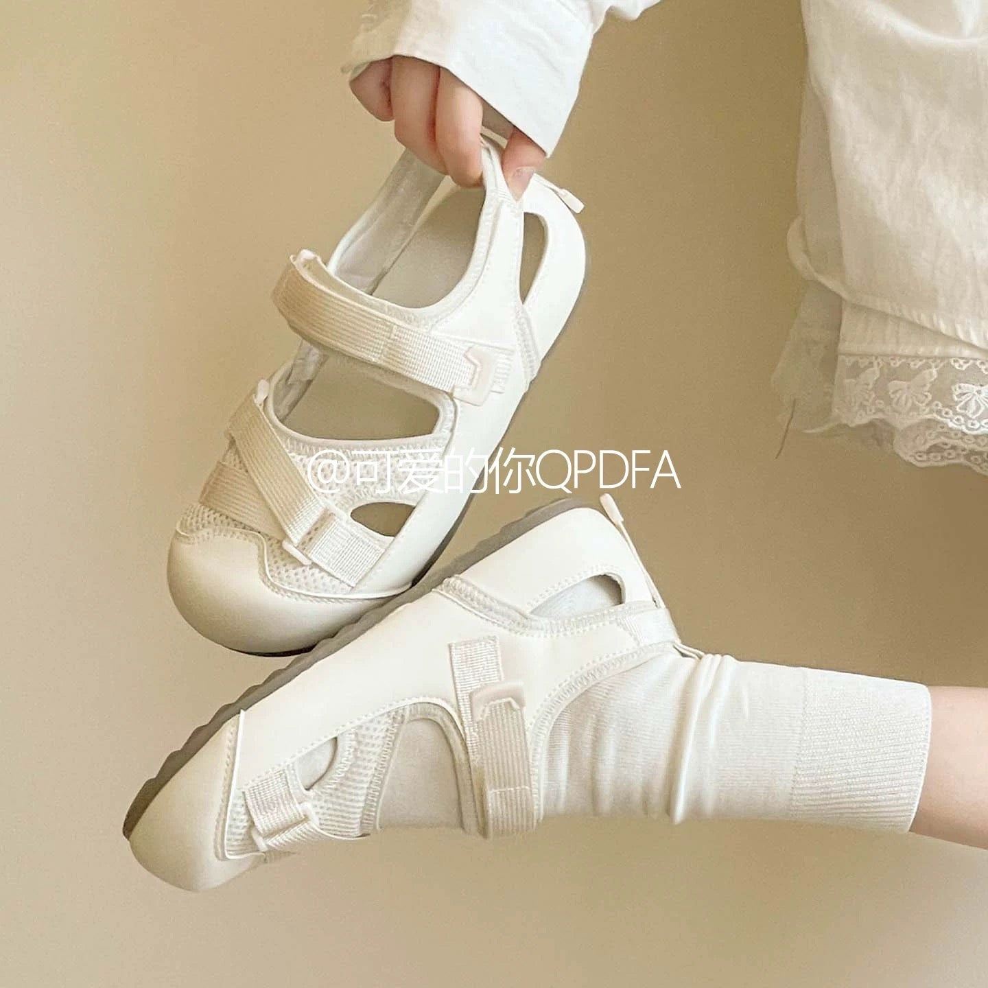 Cute Women's Summer Sports Sandals 2026 New Style Breathable Casual White Shoes Thin Student Sneakers