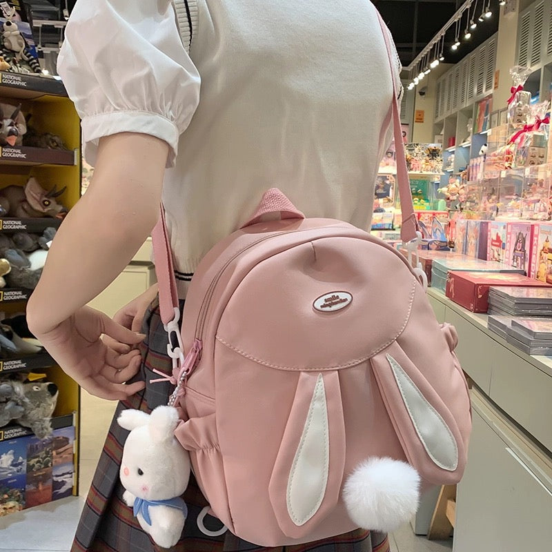 Cartoon Rabbit Backpack Female Niche Design Sense Cute One Shoulder Messenger Bag Multifunctional Girl Student School Bag