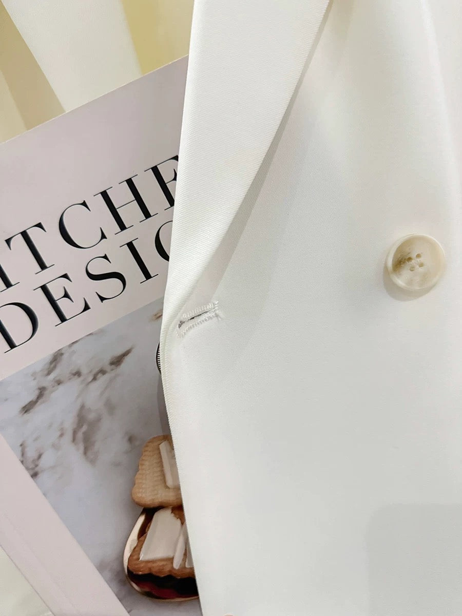 White casual high-end simple suit jacket women 2025 new spring and autumn new Chinese style professional suit