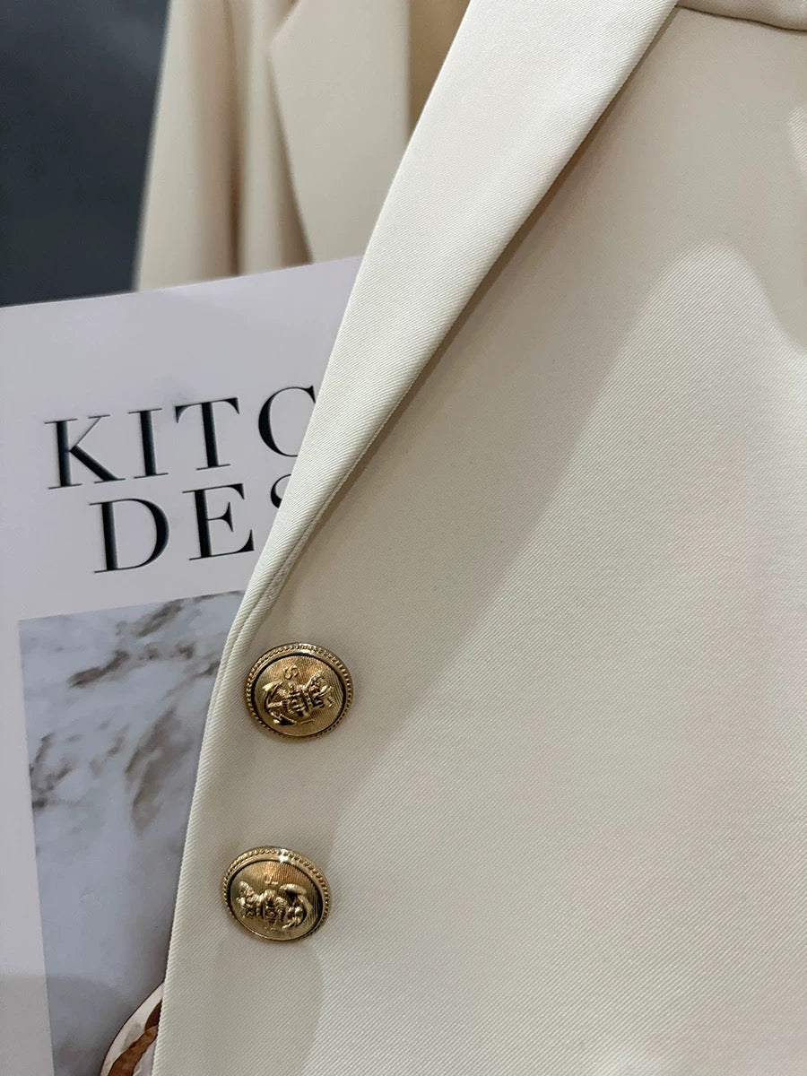 Off-white professional drape suit jacket for women 2025 spring and autumn new style light luxury commuting simple gentle suit