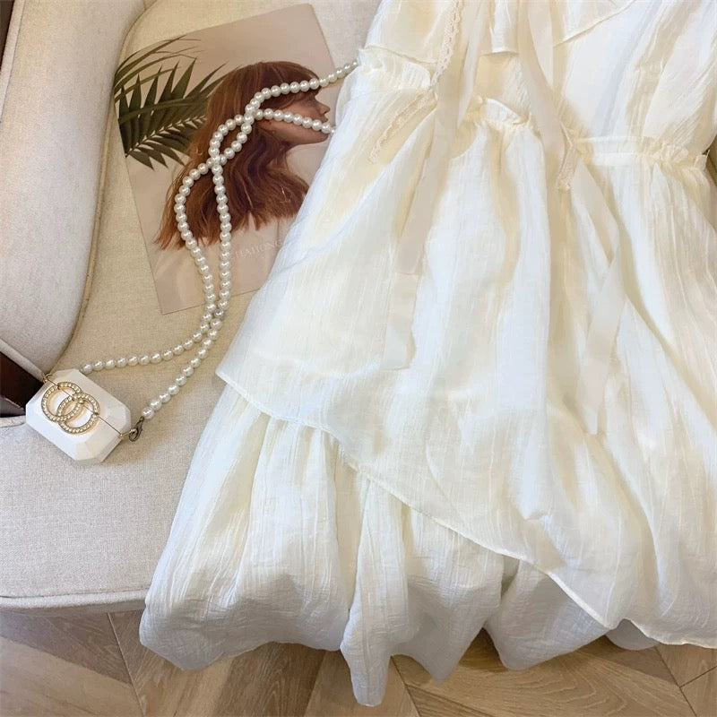 Recommended for CMSSIONM’s reserved style ~ Summer French style three-dimensional flower gentle style suspender dress for women