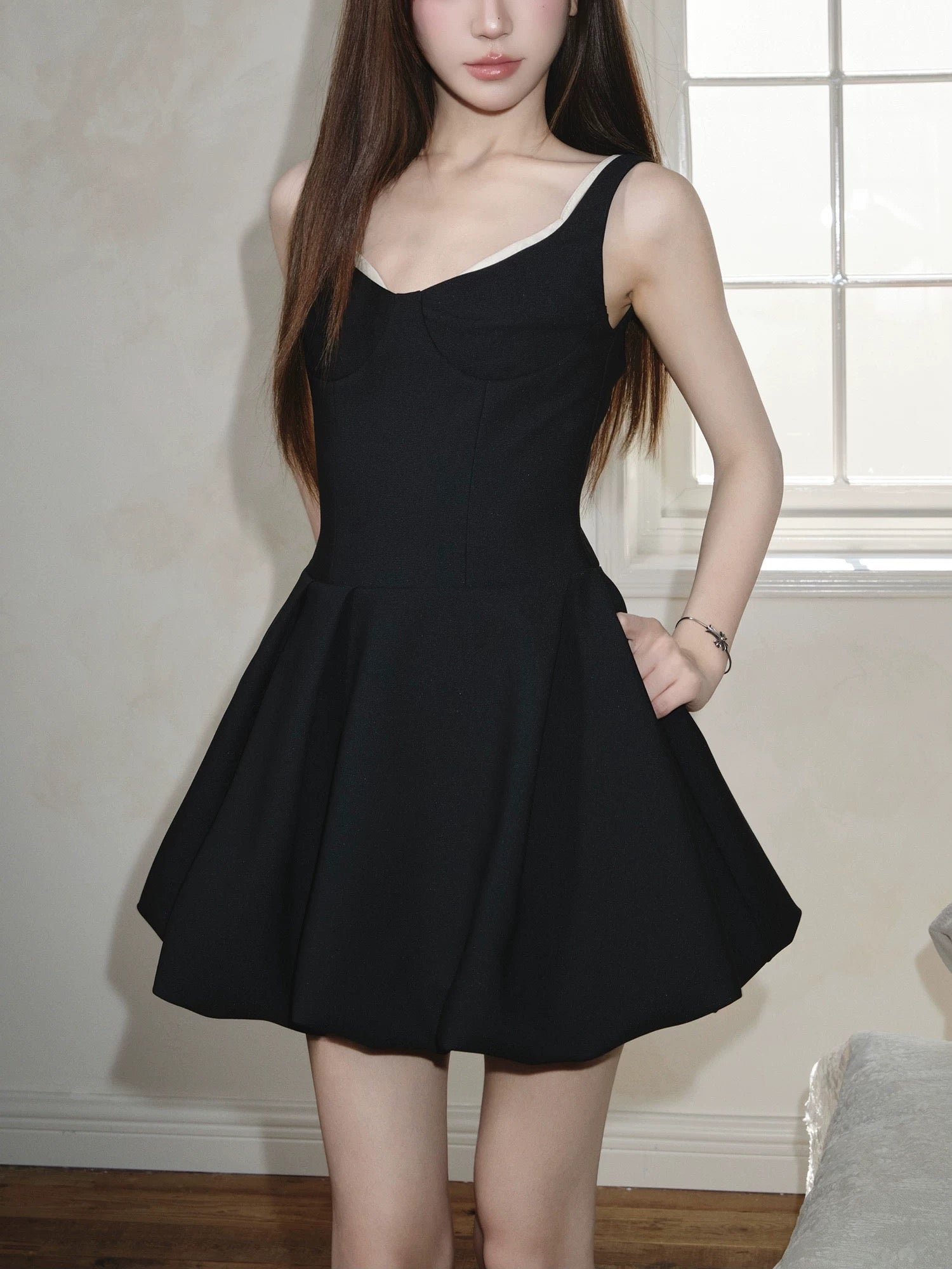 【難あり美品】Ameri TAILOR SUSPENDER DRESS 美品】AMERI TAILOR SUSPENDER DRESS IDG M - メルカリ