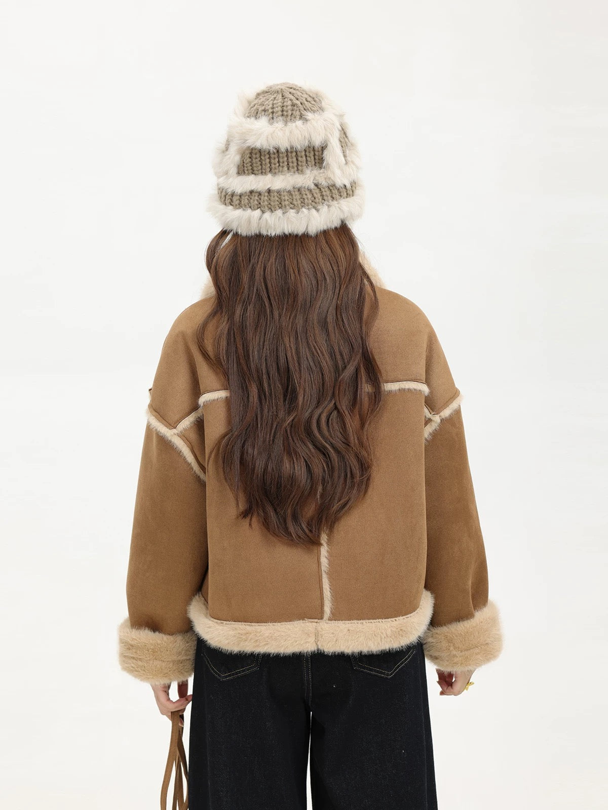 XinmonLee Maillard retro fur one-piece deerskin coat chic design age-reducing short jacket winter