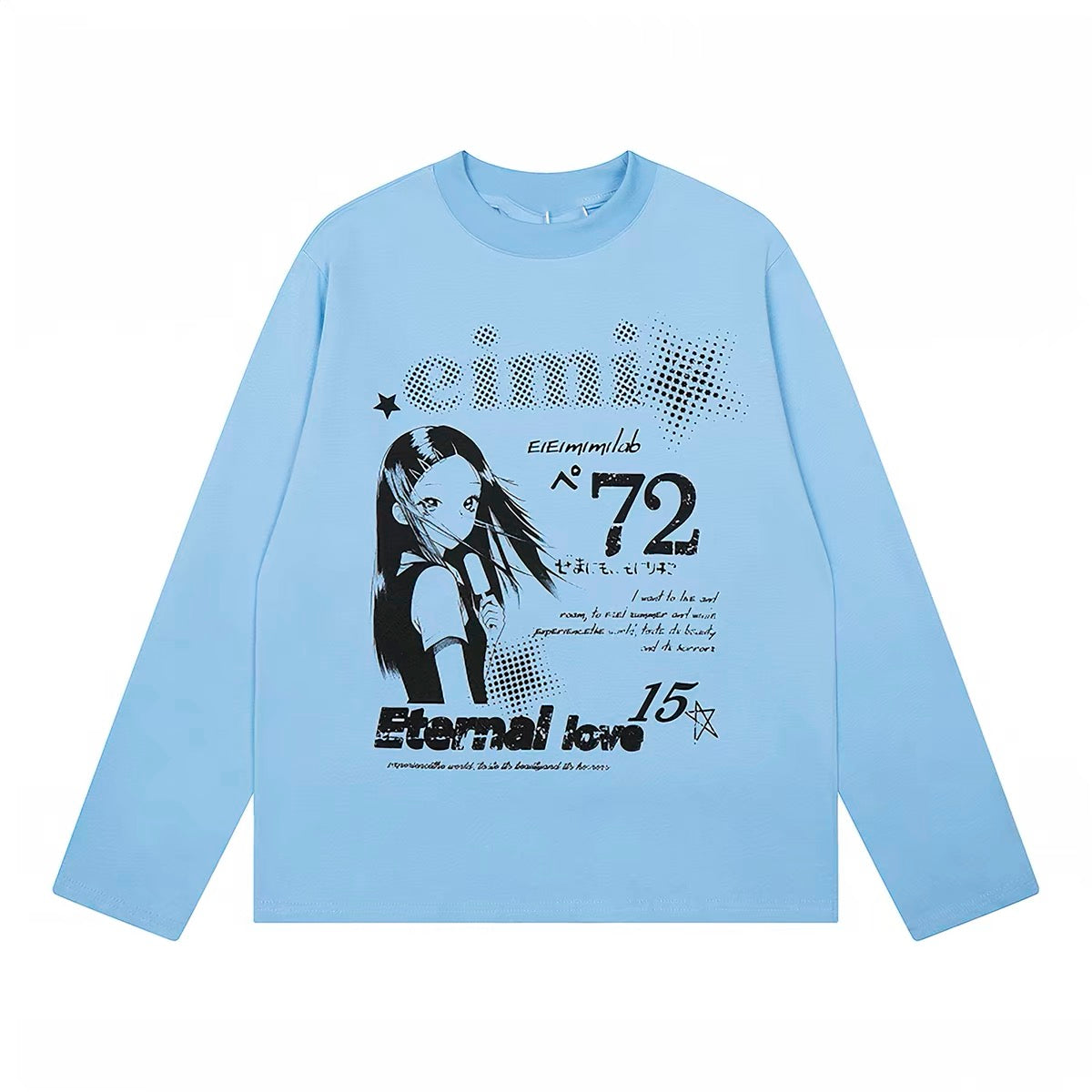 Pop-Pop Candy" American Retro Y2K-Style Graphic Long-Sleeve T-Shirt for Women – A Versatile, Casual Spring Base Layer with Subculture Vibes
