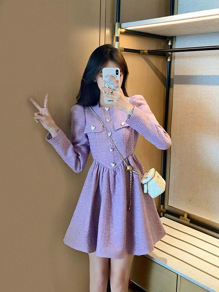 Dress autumn clothing 2024 new women's fashion temperament versatile retro Hong Kong style trendy ins