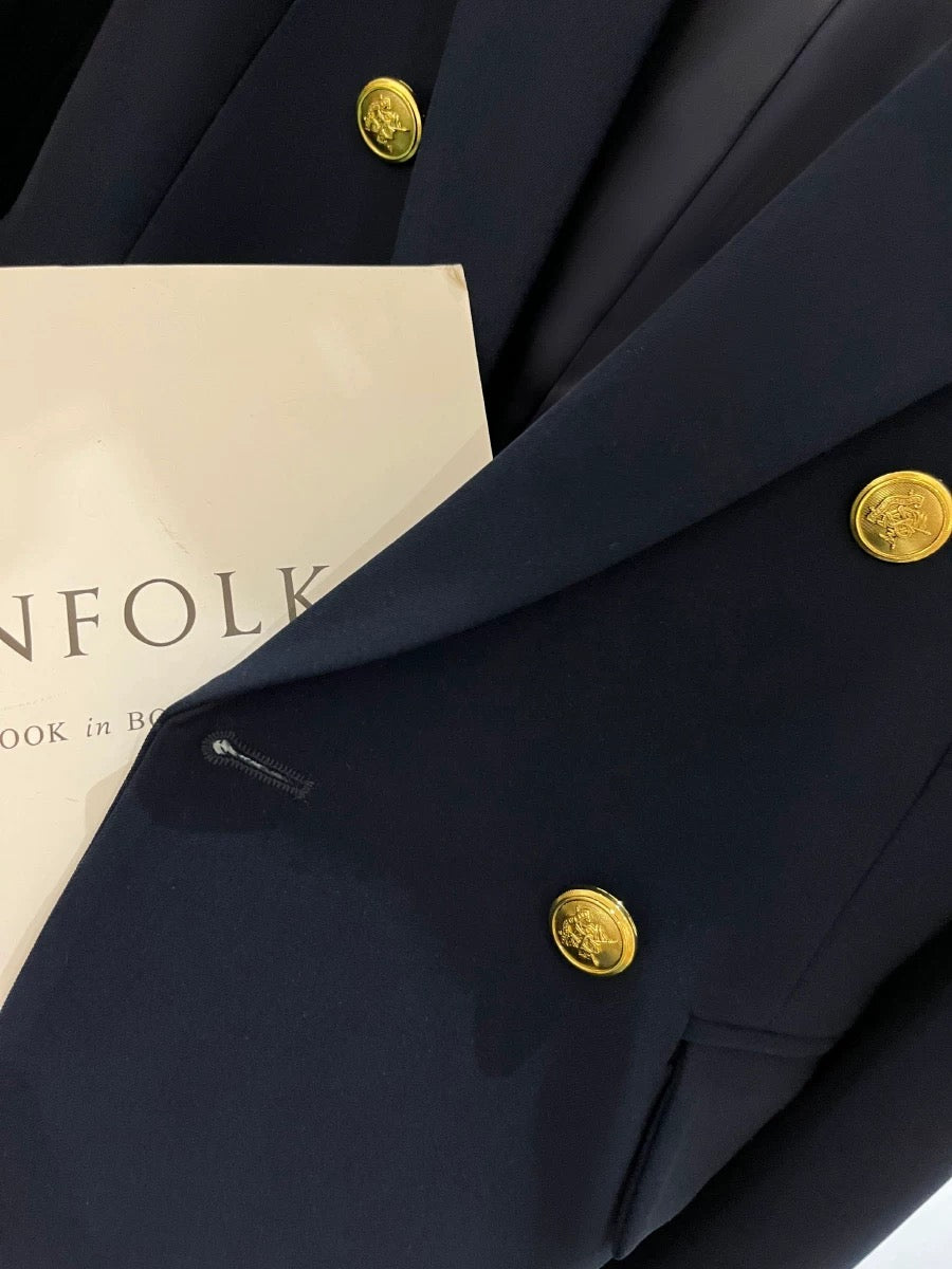 2024 Autumn New Navy High-end Casual Small Suit Jacket Women's Simple Commuting Versatile Formal Suit