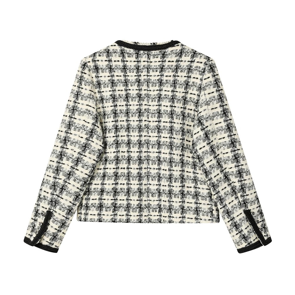 XinmonLee Korean French temperament lady tassel small fragrance style short jacket autumn and winter high-end casual jacket