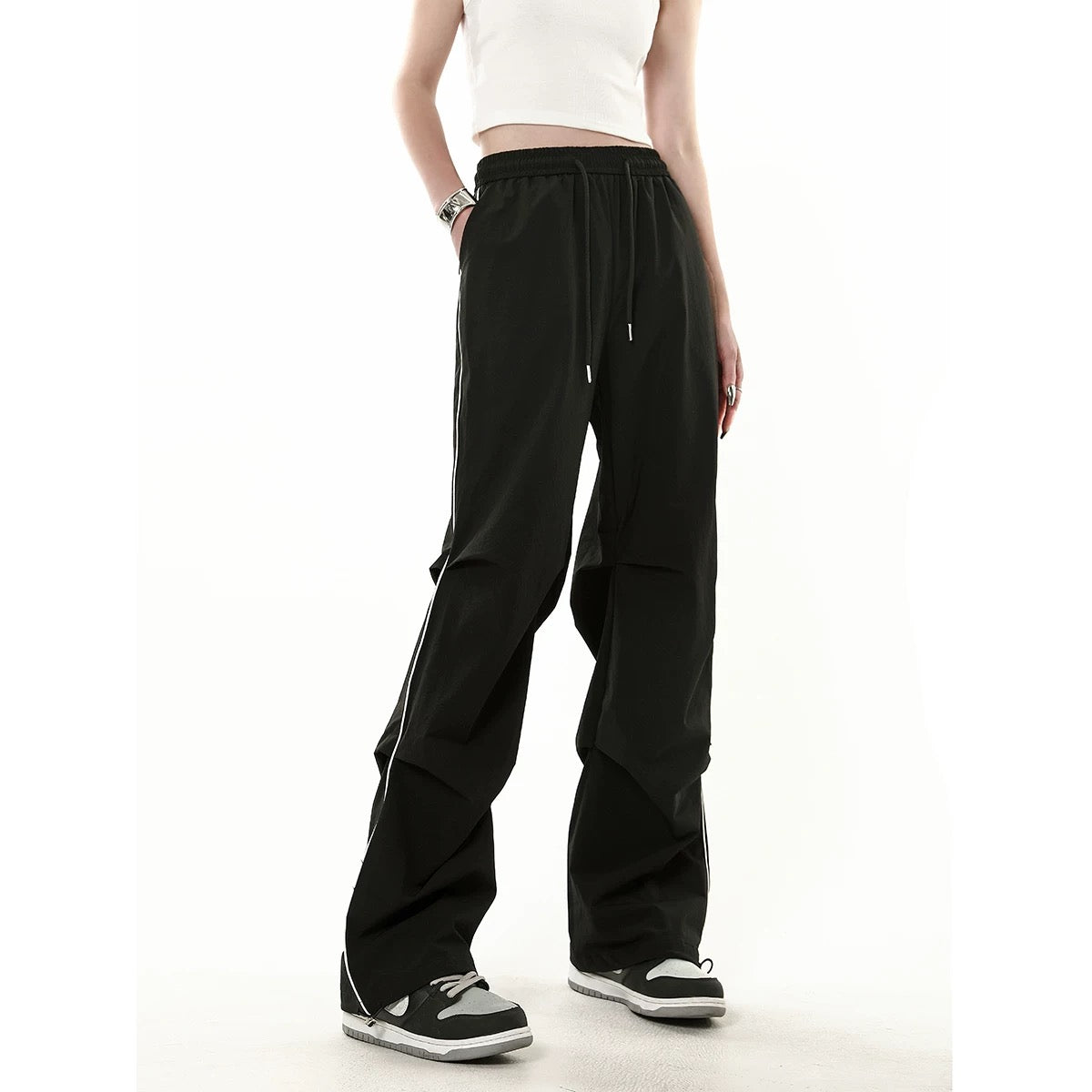 ICH MODE American paratrooper overalls women's spring and autumn high street loose casual straight wide-leg casual pants