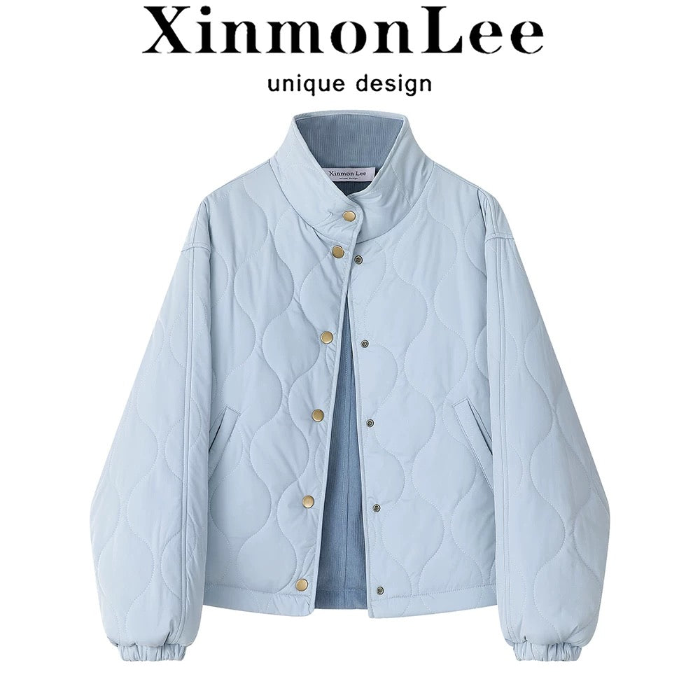 XinmonLee French retro Korean style two-sided corduroy cotton coat high-end winter loose casual jacket