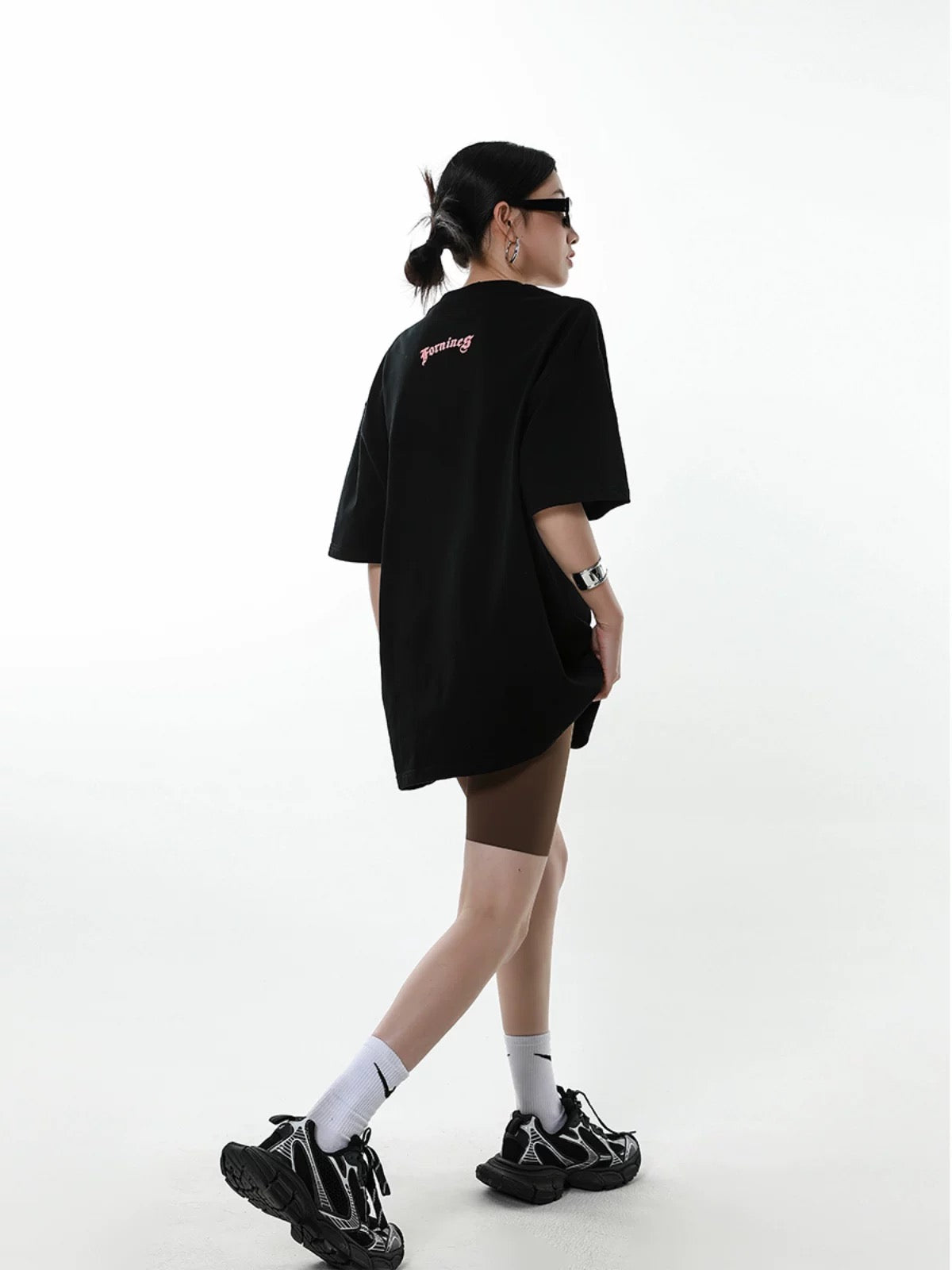 ICH MODE round neck 300G American short-sleeved women's summer new basic versatile slim casual retro top summer