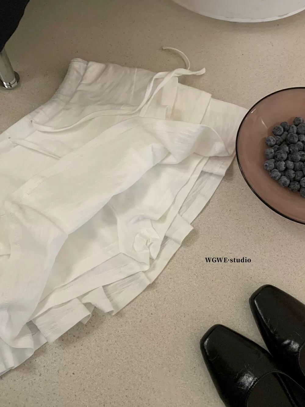 White cake skirt spring and summer high waist small size puffy skirt short a-line hip-covering slim drawstring skirt