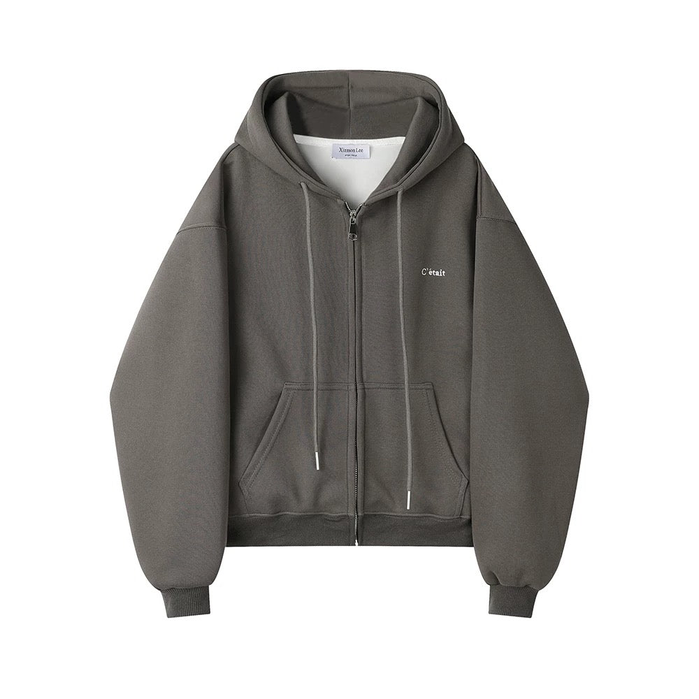 XinmonLee Korean version of simple loose slim casual jacket early autumn age-reducing all-match hooded sweater cardigan women