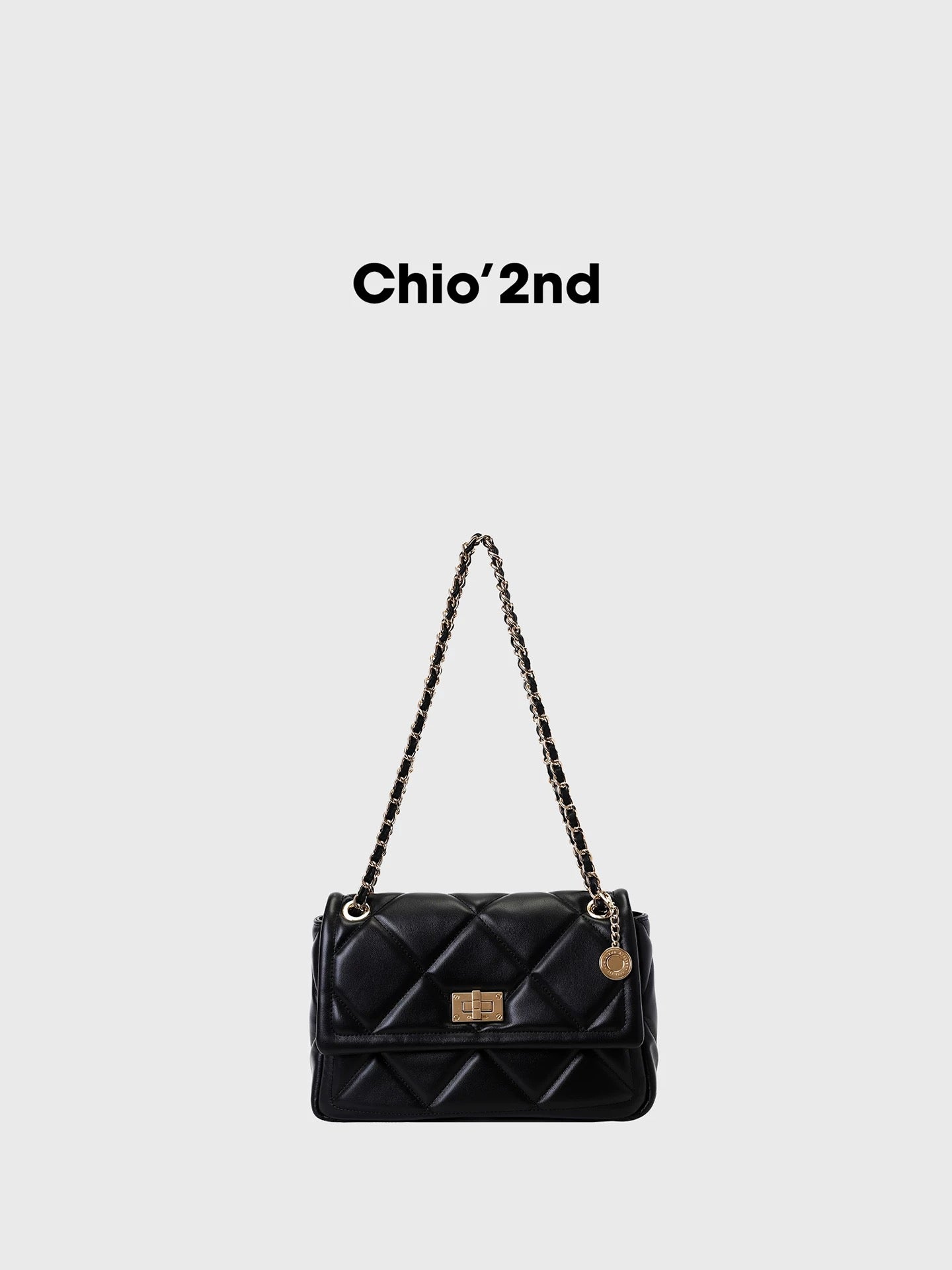 Chio2nd Warm Winter Waffle Square Bag for Women, Everyday Commute, Versatile Chain Quilted Shoulder/Crossbody Bag