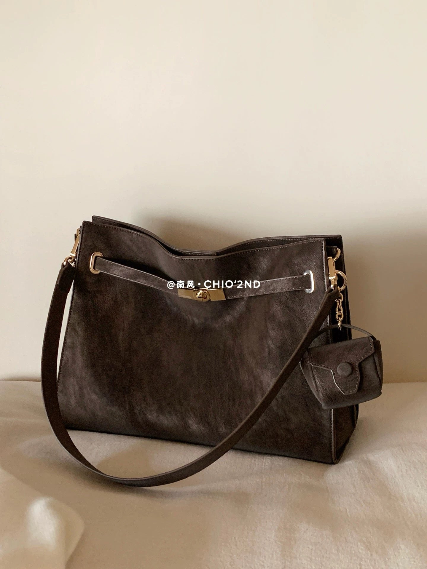 Chio2nd Foggy Moon Theater Tote Bag for Women, Large Capacity, 2025 New Style, Commuter Bag, Shoulder Bag/Crossbody Bag
