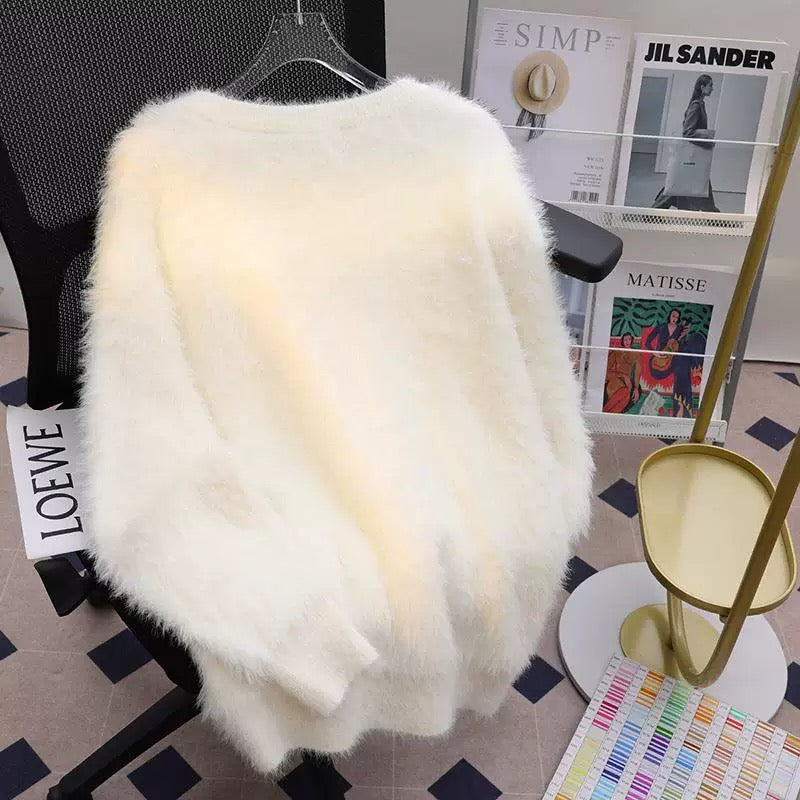 3D 3D Bear Sweater for Women, Thickened Winter Style, 2025 New Arrival, Soft and Relaxed, High-End Mink Cashmere Knitwear