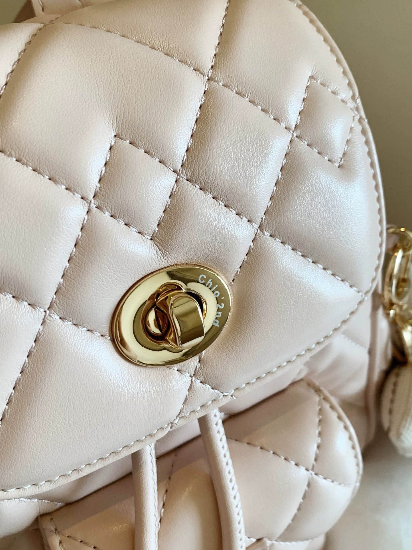 Chio2nd Wind Kiss Rose Backpack for Women, 2025 New Arrival, Diamond Pattern Handbag/Shoulder Bag