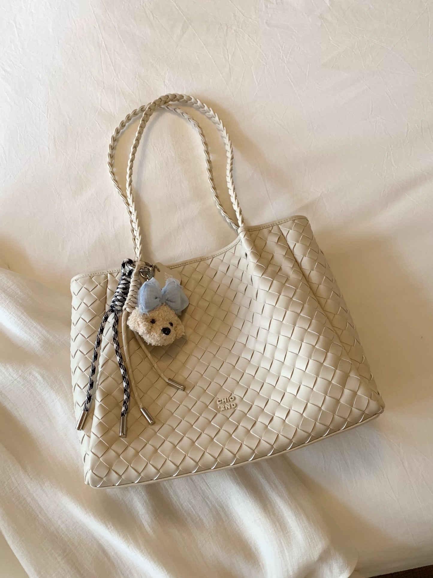 Chio2nd Woven Fairy Tale Tote Bag, Large Capacity Women's Handbag, Woven Shoulder Bag for Commuter Use