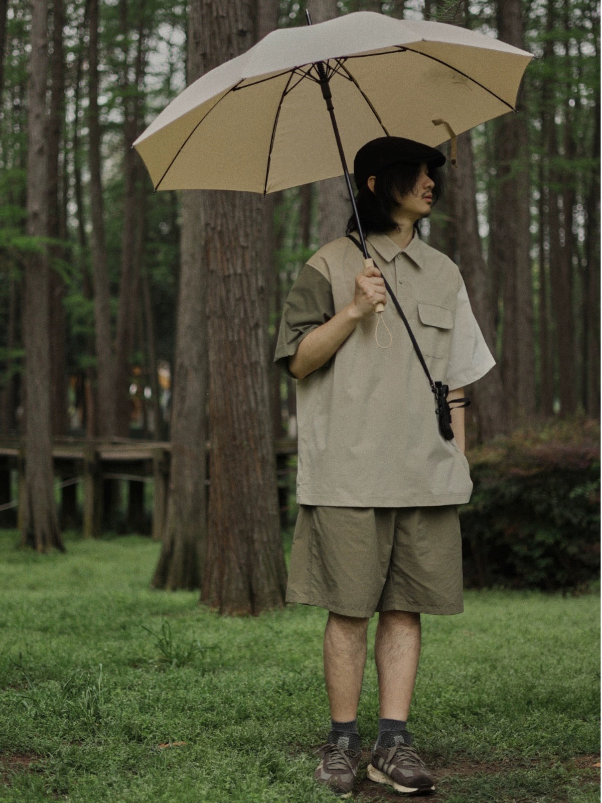 Crisis youth workwear short-sleeved shirt men's mountain style outdoor camping style Japanese style retro casual Internet celebrity shirt trend