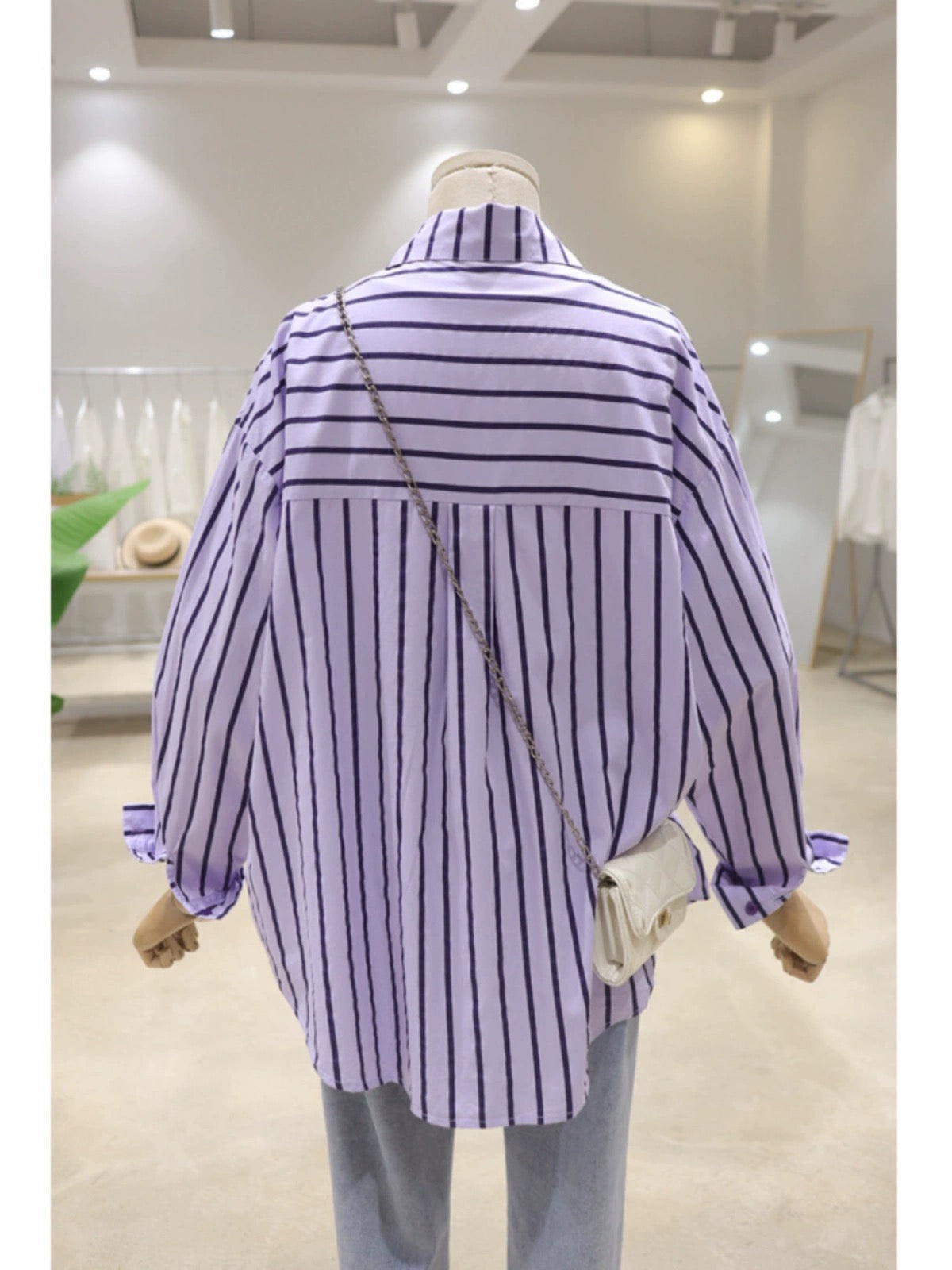 Korean style exquisite woven embroidery cartoon girls 2024 spring loose slim cotton striped long-sleeved shirt for women