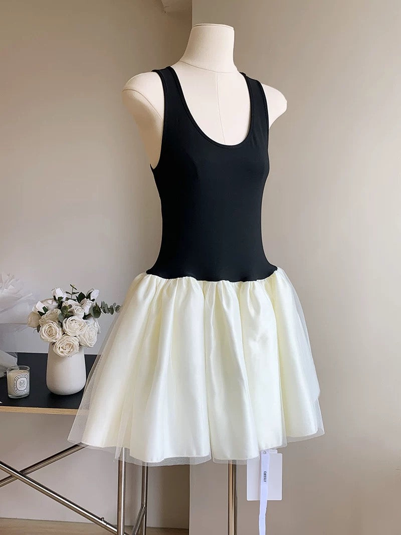 Duolaimei ballet skirt women's summer gentle style backless seaside vacation vest suspender dress