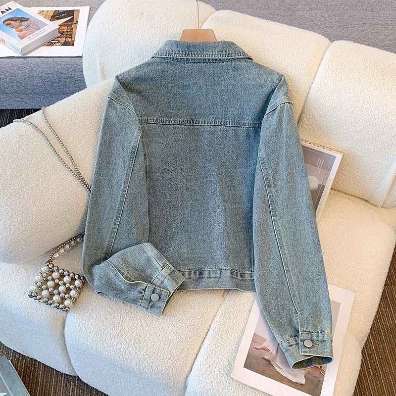Hong Kong style denim jacket women's spring and autumn short 2025 new American retro small casual versatile jacket top