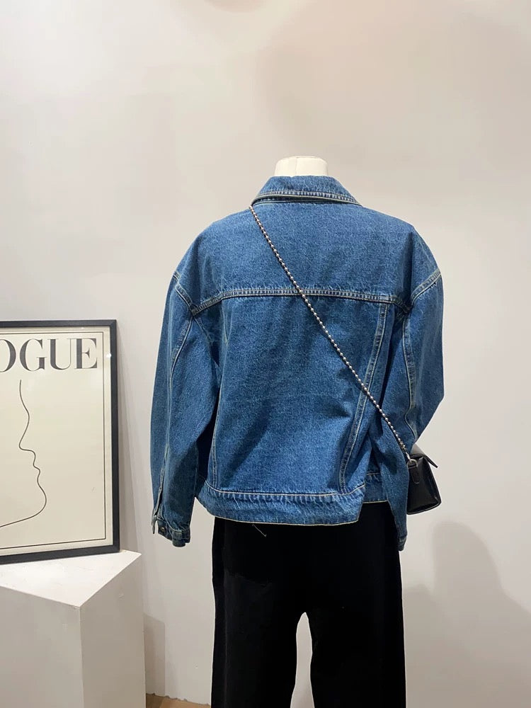 Decisive to keep it! Korean style versatile denim shirt jacket women's spring and autumn loose casual short jacket top trend