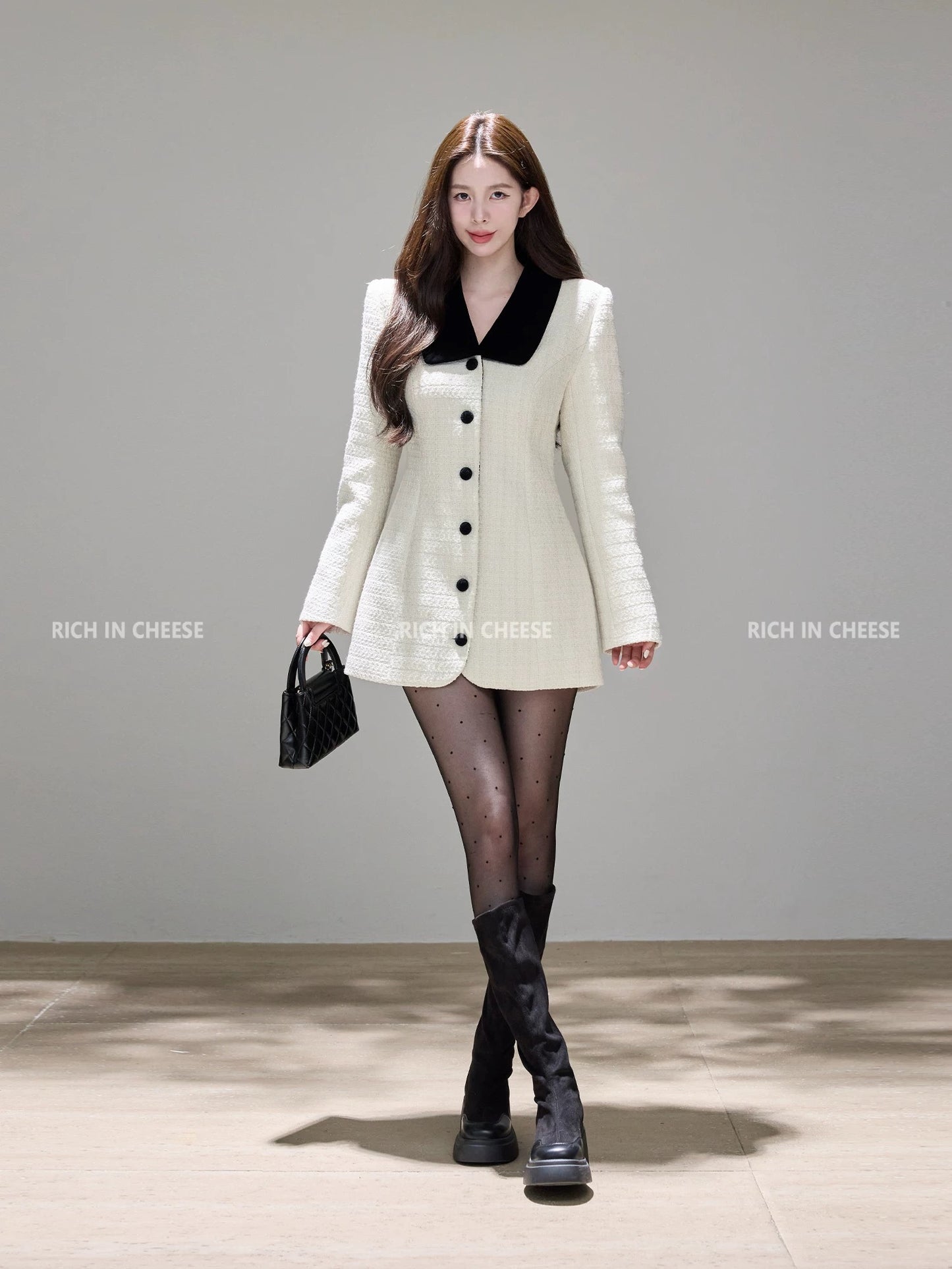 Shu Hulei, Jeju Heiress, French-style Heiress Dress, High-end Single-breasted Elegant Short Skirt