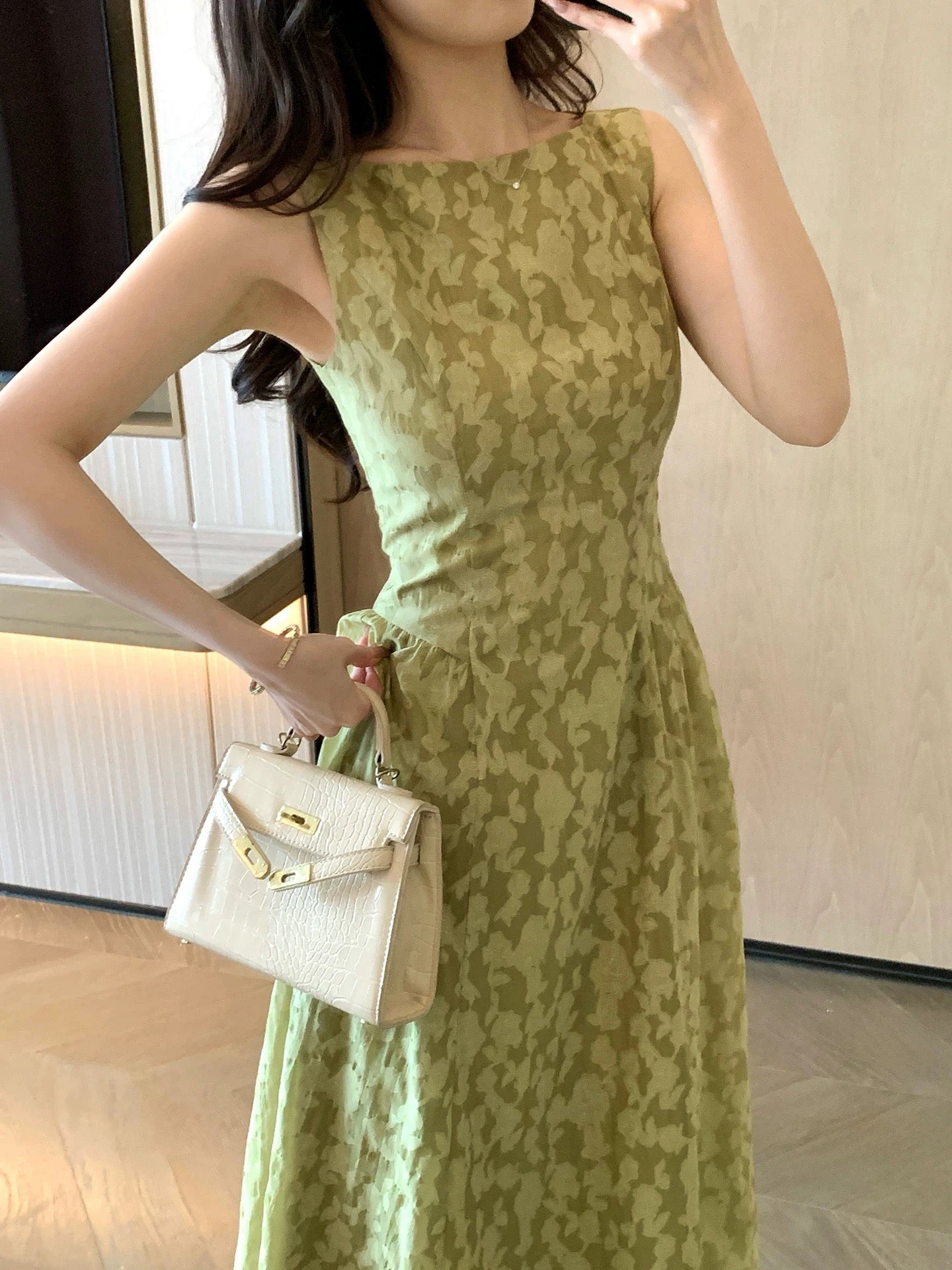 FT GUOGE 2026 Summer New Women's Off-Shoulder Elegant Slim-Fit French Vest Dress