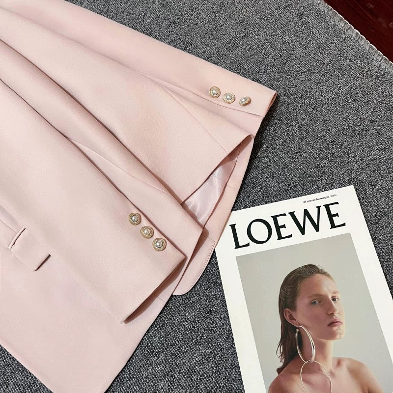 Light pink suit jacket for women 2025 spring and autumn new design Korean style casual temperament fashion trend suit