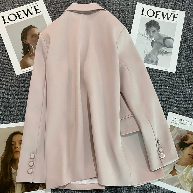 Spring and autumn suit jacket for women 2025 new style fashion temperament single-breasted slim high-end light pink small suit