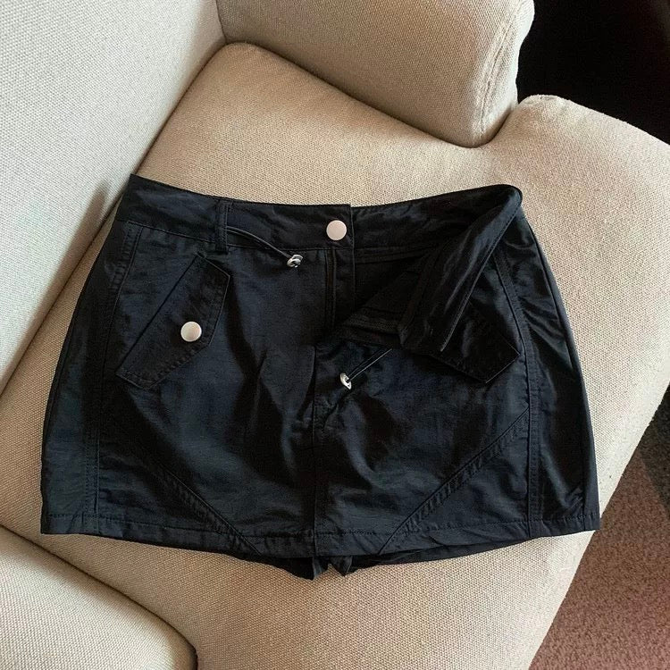 Jade Closet's own direct sales recommendation ~ Workwear short skirt women's summer high waist drawstring skirt anti-exposure skirt