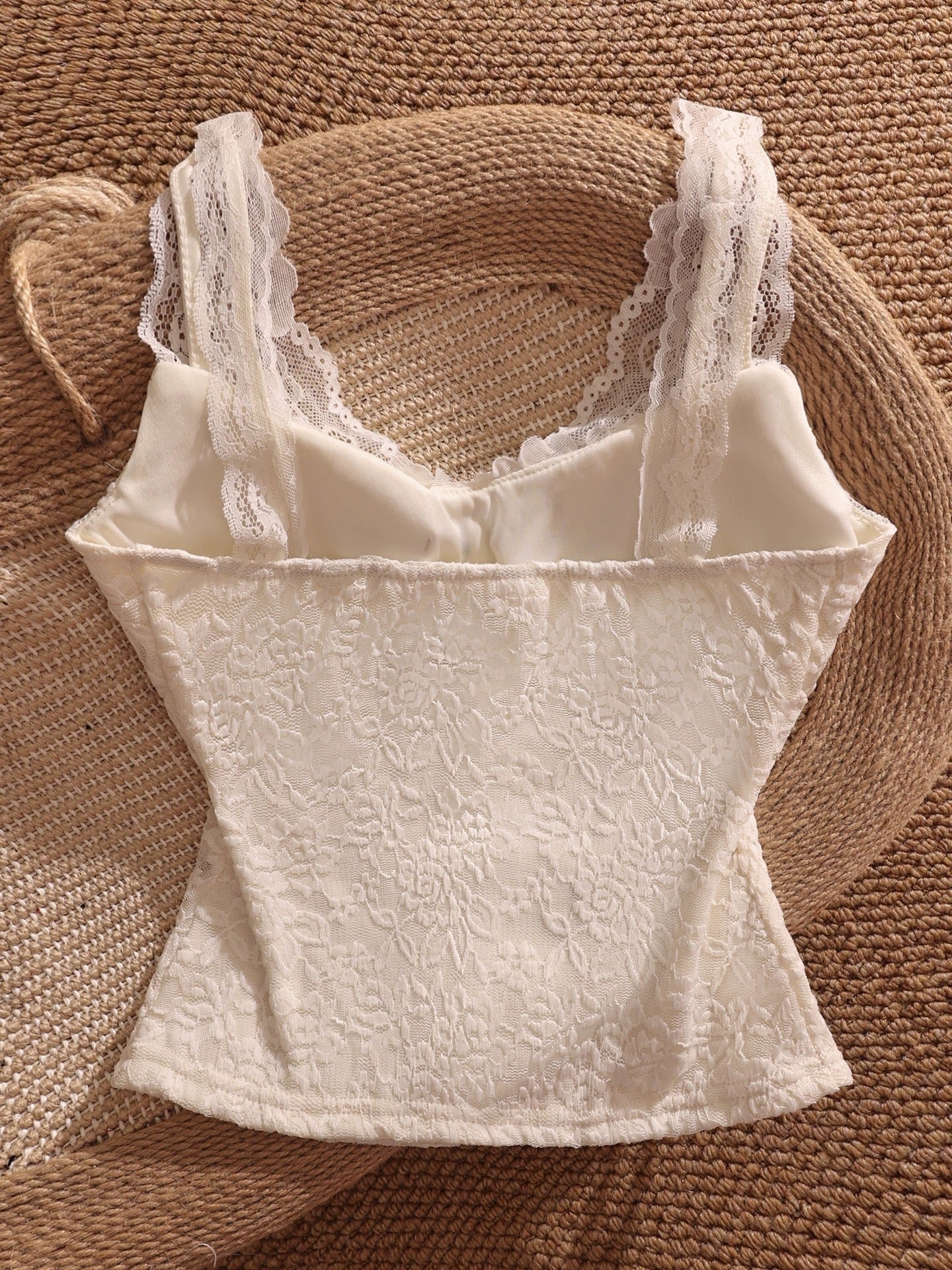 Versatile sweet bow lace backless camisole for women, short style, sexy and slimming top