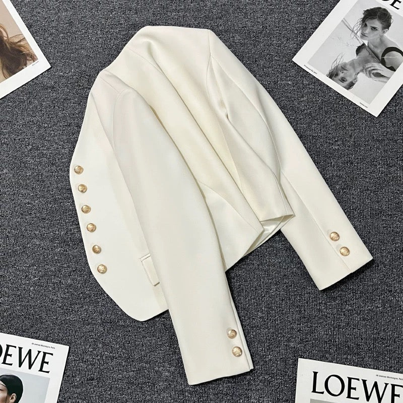 Off-white suit jacket for women 2025 spring and autumn new style high-end Korean style small temperament trendy versatile suit