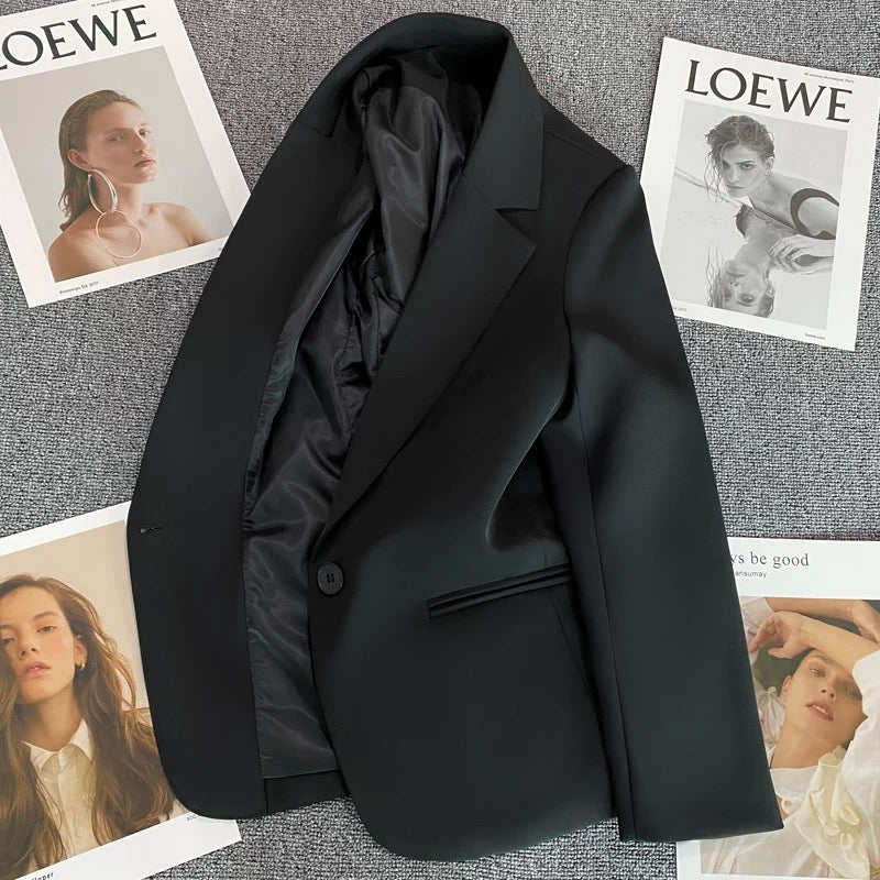 Short white suit jacket for women 2025 spring and autumn new Korean style one button small size slim all-match small suit