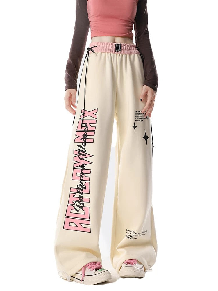 Summer thin wide-leg sweatpants for women spring and autumn new style jazz hip-hop loose straight sweatpants casual long pants trendy