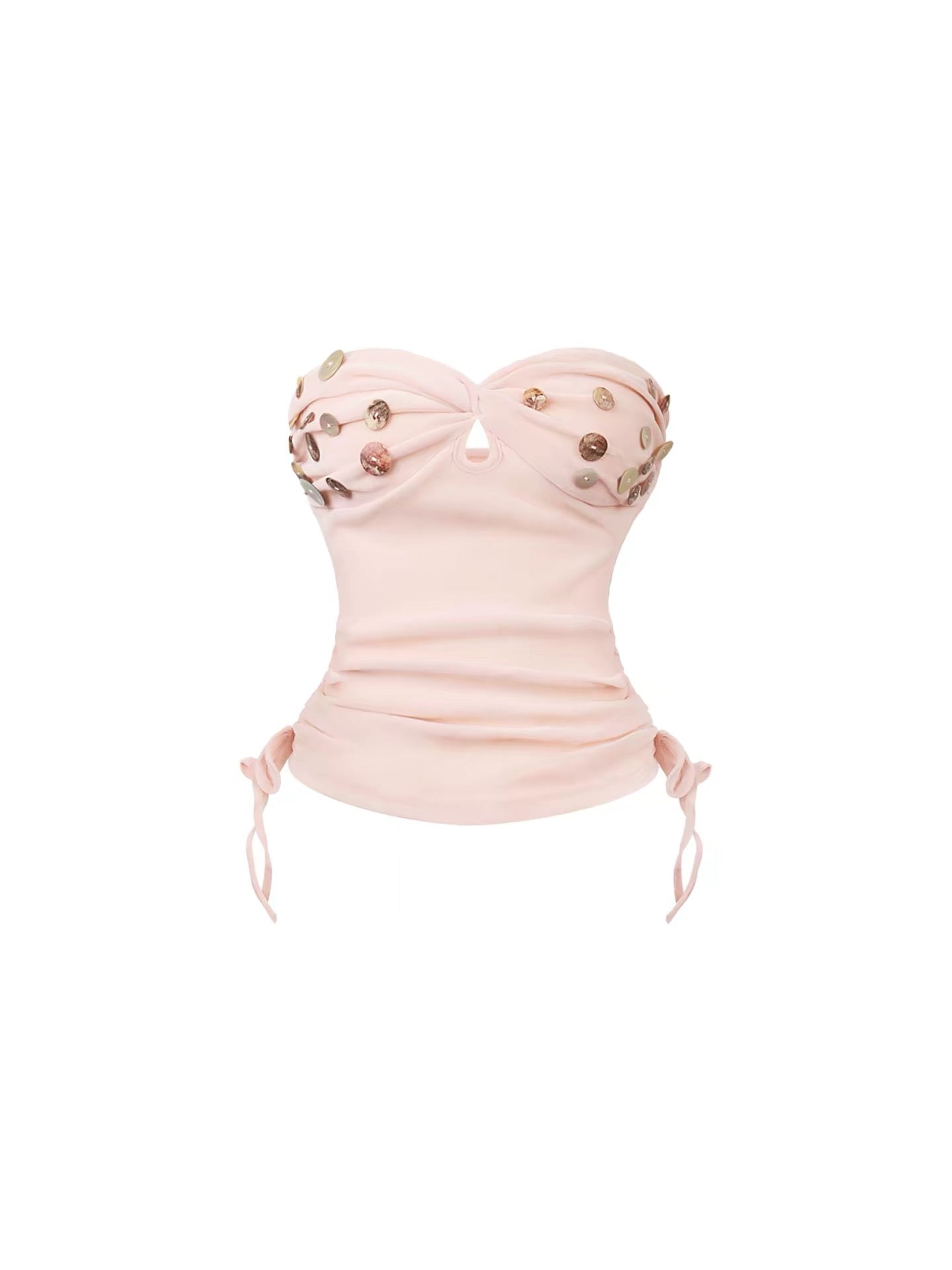 HEZA Pink Sleeveless Tube Top & Shorts Set – Sexy, Form-Fitting Summer Outfit for Curvy Women