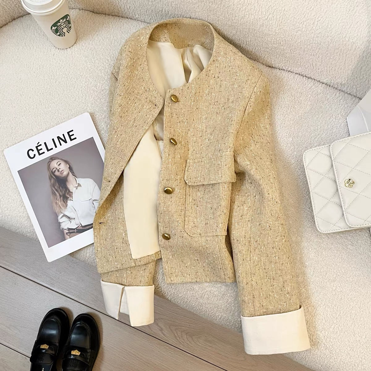 2025 Autumn New Arrival Yellow Exquisite Elegant Chanel-Style