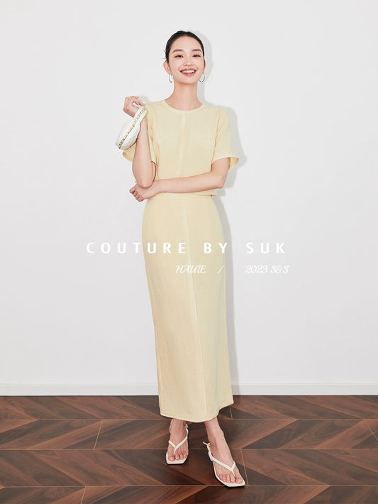 SUK Louvre Summer! Suits for women 2024 new summer Tencel tops and skirts are popular this year two-piece suits