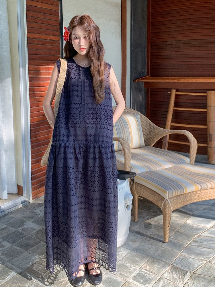 Fashionable and youthful girlish vest dress for women 2025 summer new romantic vacation this year's popular long skirt